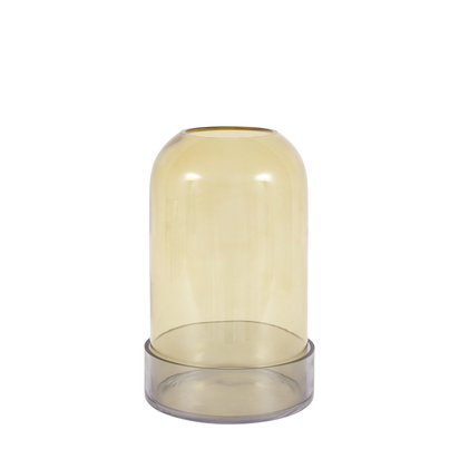 Ashford Smoked Candle Holder Green  - Large