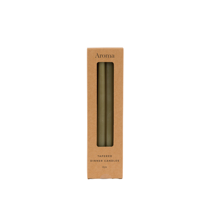 Aster Dinner Candles Olive (8pk)