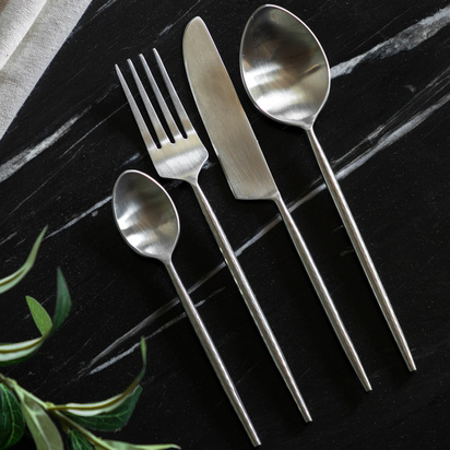 Studio Alora Cutlery Pewter Set of 16