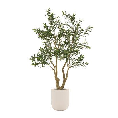 Faux Soft Olive Tree in White Pot