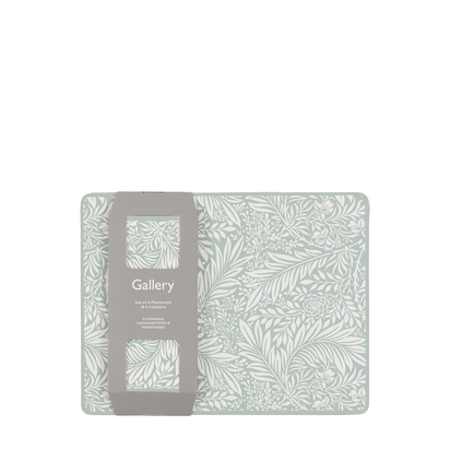 Marlow Blue Leaf Placemat and Coaster Set