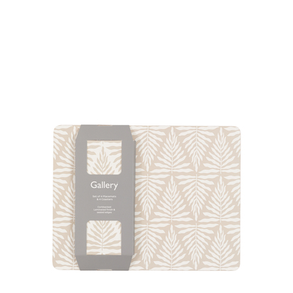 Ashford ZigZag Ecru Placemat and Coaster Set