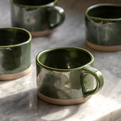 Studio Rustic Mug Green (4pk)