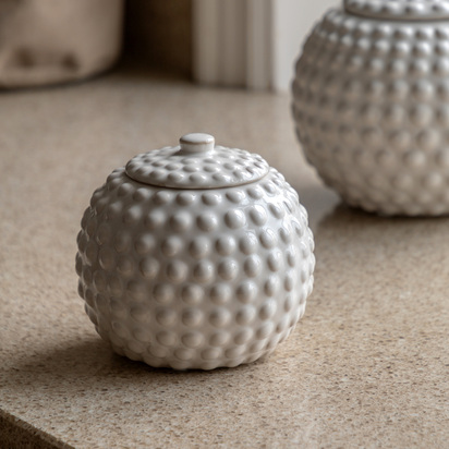 Windsor Beaded Trinket Jar White 155x155x140mm  - Small