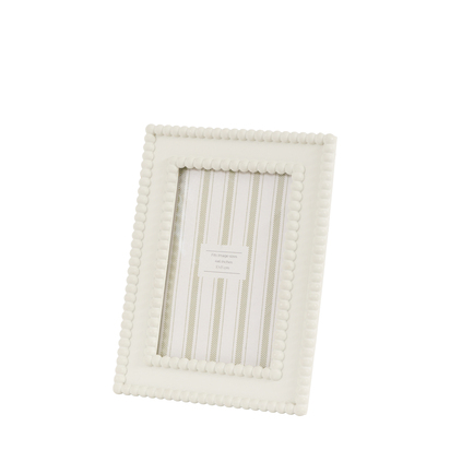 Studio Cove Beaded Photo Frame 6x4in White  - 6X4"