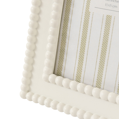 Studio Cove Beaded Photo Frame 6x4in White  - 6X4"