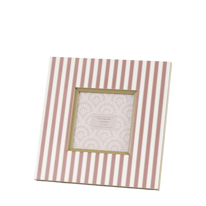 Studio Stripe Photo Frame Olive & Fawn 4x4in (2pk)  - 4X4"