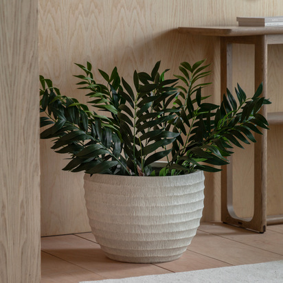Pembrey Ridged Outdoor Planter White