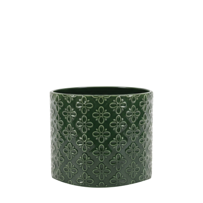 Marden Embossed Planter Green