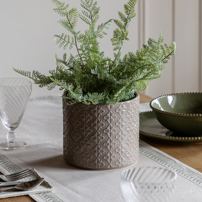 Marden Embossed Planter Grey
