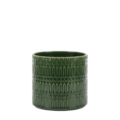 Studio Selva Embossed Planter Olive 173x170x146mm