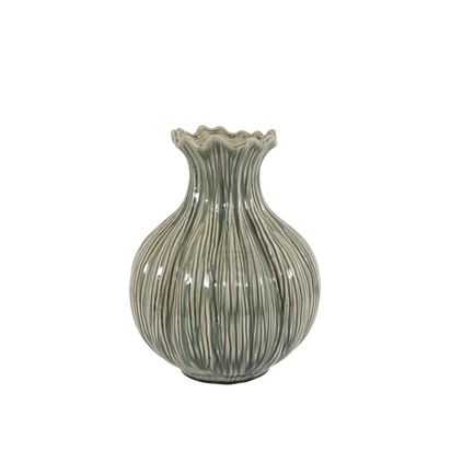 Hawford Glazed Vase Fennel Green