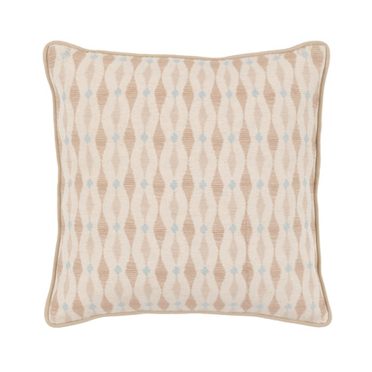 Kingsham Ikat Emb Cushion Natural Poly Filled