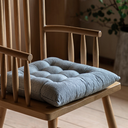 Mapleley Woven Stripe Seatpad Ink Blue