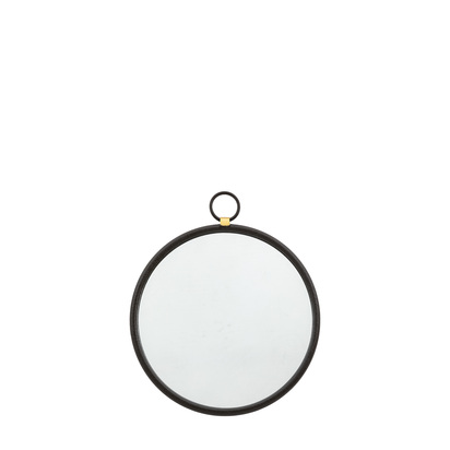 Westminster Black Round Mirror 400x20x470mm SMALL