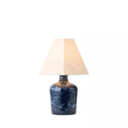 John Lewis Splatter Ceramic Table Lamp Navy | H34 x Dia.25cm