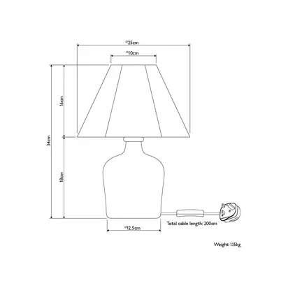 John Lewis Splatter Ceramic Table Lamp Navy | H34 x Dia.25cm