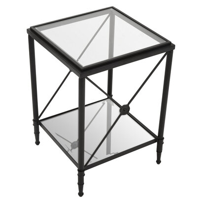 Orowvia Square Black Finish Side Table