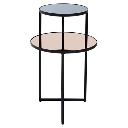 Selermere Smoked Mirror 2 Tier Side Table