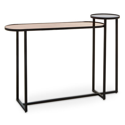 Cercle Smoked Mirror 2 Tier Console Table
