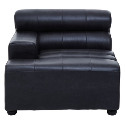 King Left Arm Antique Black Modular Leather Sofa