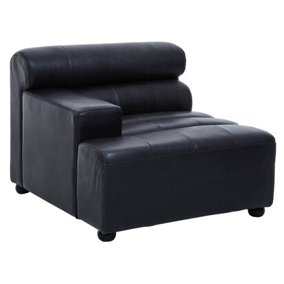 King Left Arm Antique Black Modular Leather Sofa