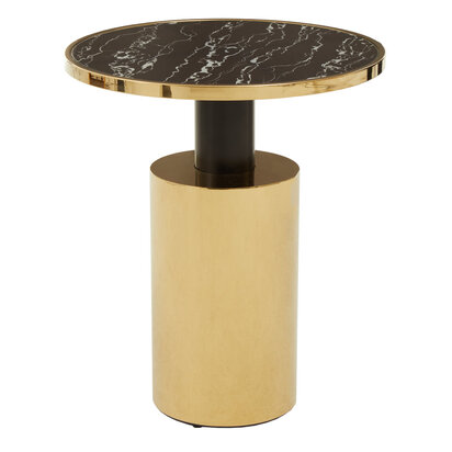 Oria Black Marble Effect Top and Gold Base Side Table