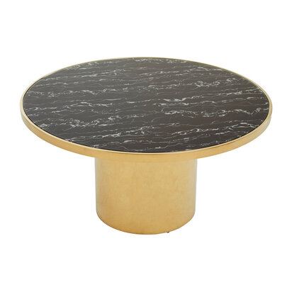 Oria Black Marble Effect Gold Base Coffee Table