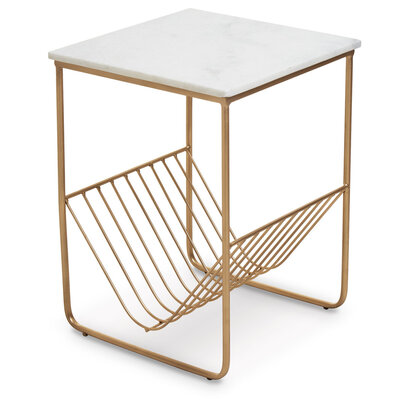 Mandoli White Marble Rack Side Table