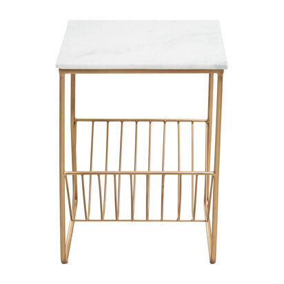 Mandoli White Marble Rack Side Table