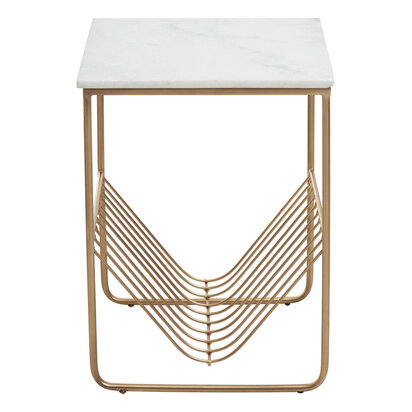 Julerwell White Marble Rack Side Table