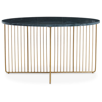 Nirav Green Marble And Gold Frame Coffee Table