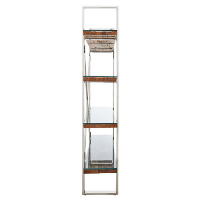 Brieton Natural Recycled Wood Four Tier Shelf Unit