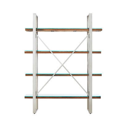 Brieton Natural Recycled Wood Four Tier Shelf Unit