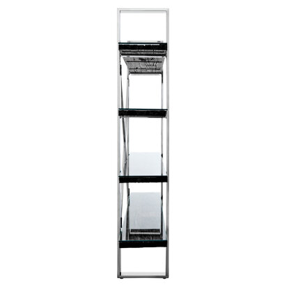 Brieton Black Recycled Wood Four Tier Shelf Unit