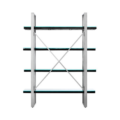 Brieton Black Recycled Wood Four Tier Shelf Unit