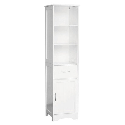 Portland White Wood Floorstanding Cabinet With Shelves