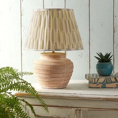 Smaller Ambrose Table Lamp in Natural Terracotta