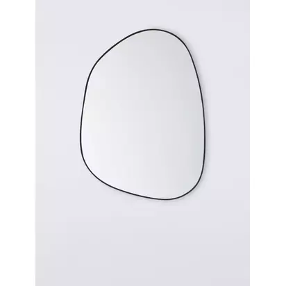 John Lewis Scandi Large Pebble Metal Frame Wall Mirror, 80 x 60cm, Black Black | 80 x 60 x 2.5cm