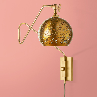 Cooper Wall Fitting in Antique Brass