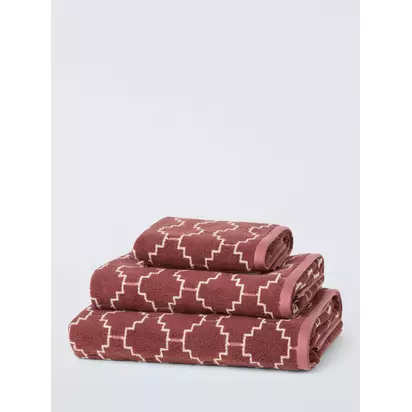 John Lewis Castillo Towels, Burnt Umber Burnt Umber | H90 x W50cm