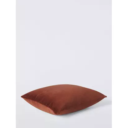 John Lewis Cotton Velvet Cushion Burnt Umber | 50 x 50cm