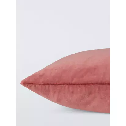 John Lewis Rectangular Cotton Velvet Cushion Clay Pink | 40 x 60cm