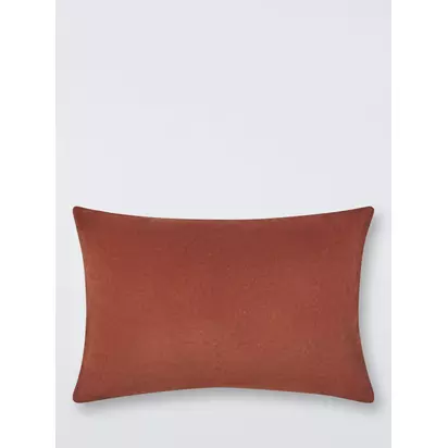 John Lewis Rectangular Cotton Velvet Cushion Burnt Umber | 40 x 60cm
