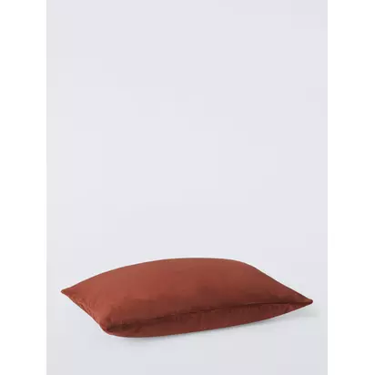 John Lewis Rectangular Cotton Velvet Cushion Burnt Umber | 40 x 60cm