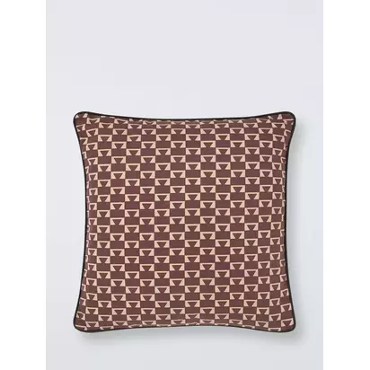 John Lewis Triangle Geo Indoor/Outdoor Cushion Burnt Umber | 45 x 45cm