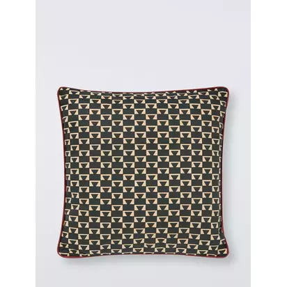 John Lewis Triangle Geo Indoor/Outdoor Cushion Black | 45 x 45cm
