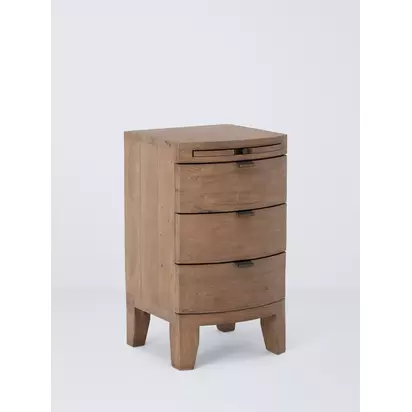 John Lewis Reclaimed Timber 3 Drawer Bedside Table, Natural Wood Natural Wood | H71 x W40 x D40cm