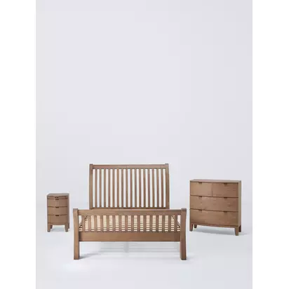 John Lewis Reclaimed Timber 3 Drawer Bedside Table, Natural Wood Natural Wood | H71 x W40 x D40cm