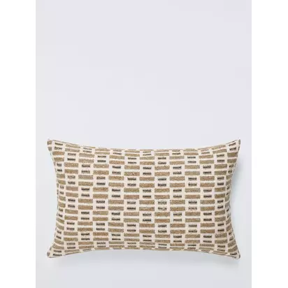 John Lewis Rustic Blocks Cushion, Brown Multi Brown Multi | 35x55